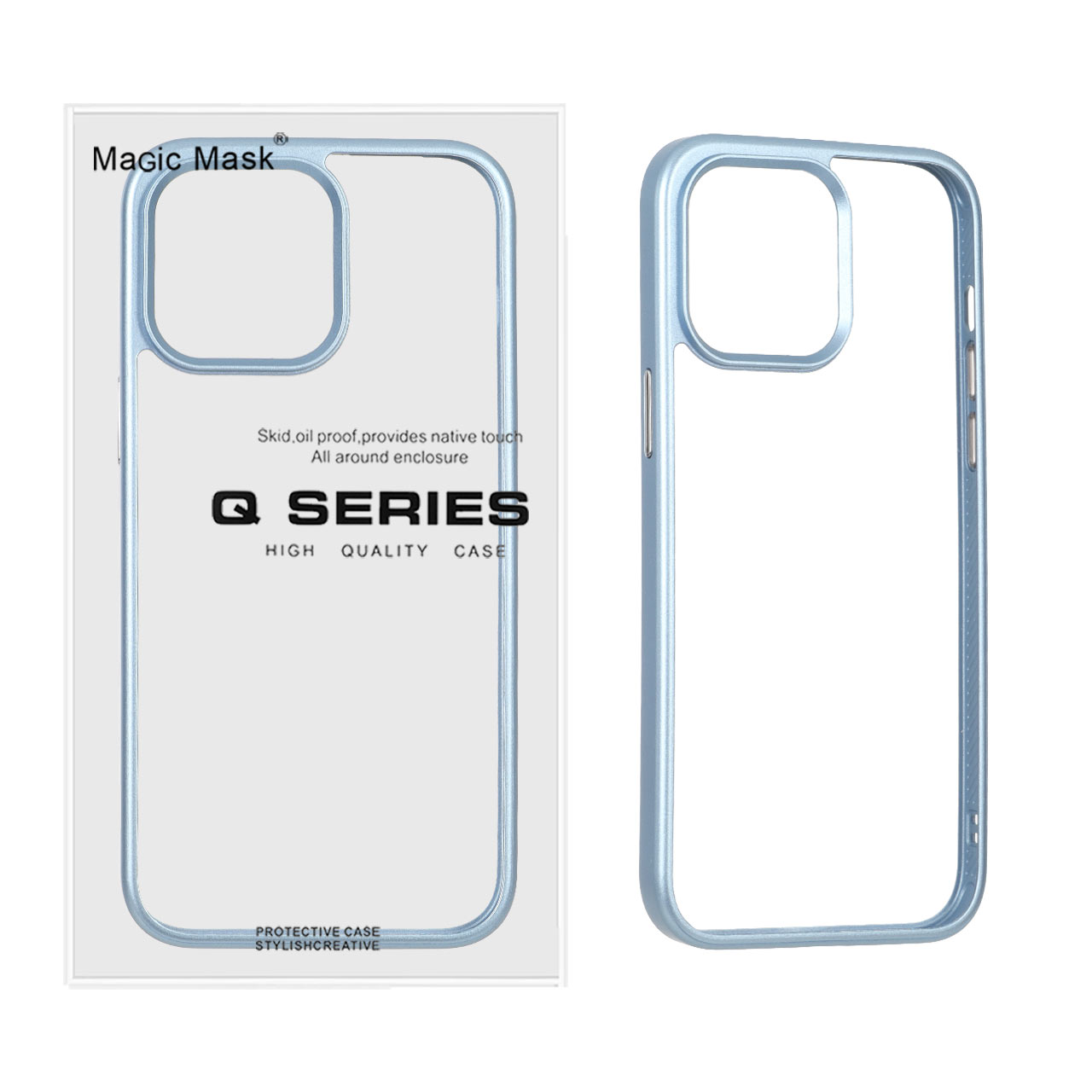 قاب اورجینال Q Series شفاف Ice مدل Apple iPhone 14 Pro Max - آبی (پک دار)